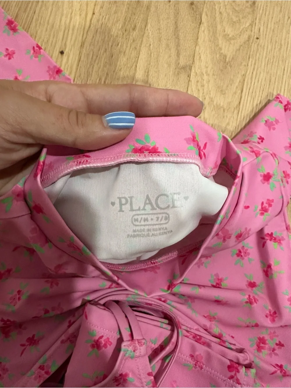 The Children's Place Pink Floral Swim Set - 3pc size 7/8